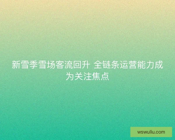 新雪季雪场客流回升 全链条运营能力成为关注焦点